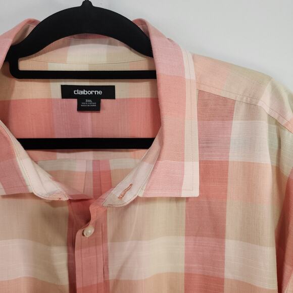 Claiborne Button Down Short Sleeve Cotton Shirt Men's 3XL - Picture 2 of 4